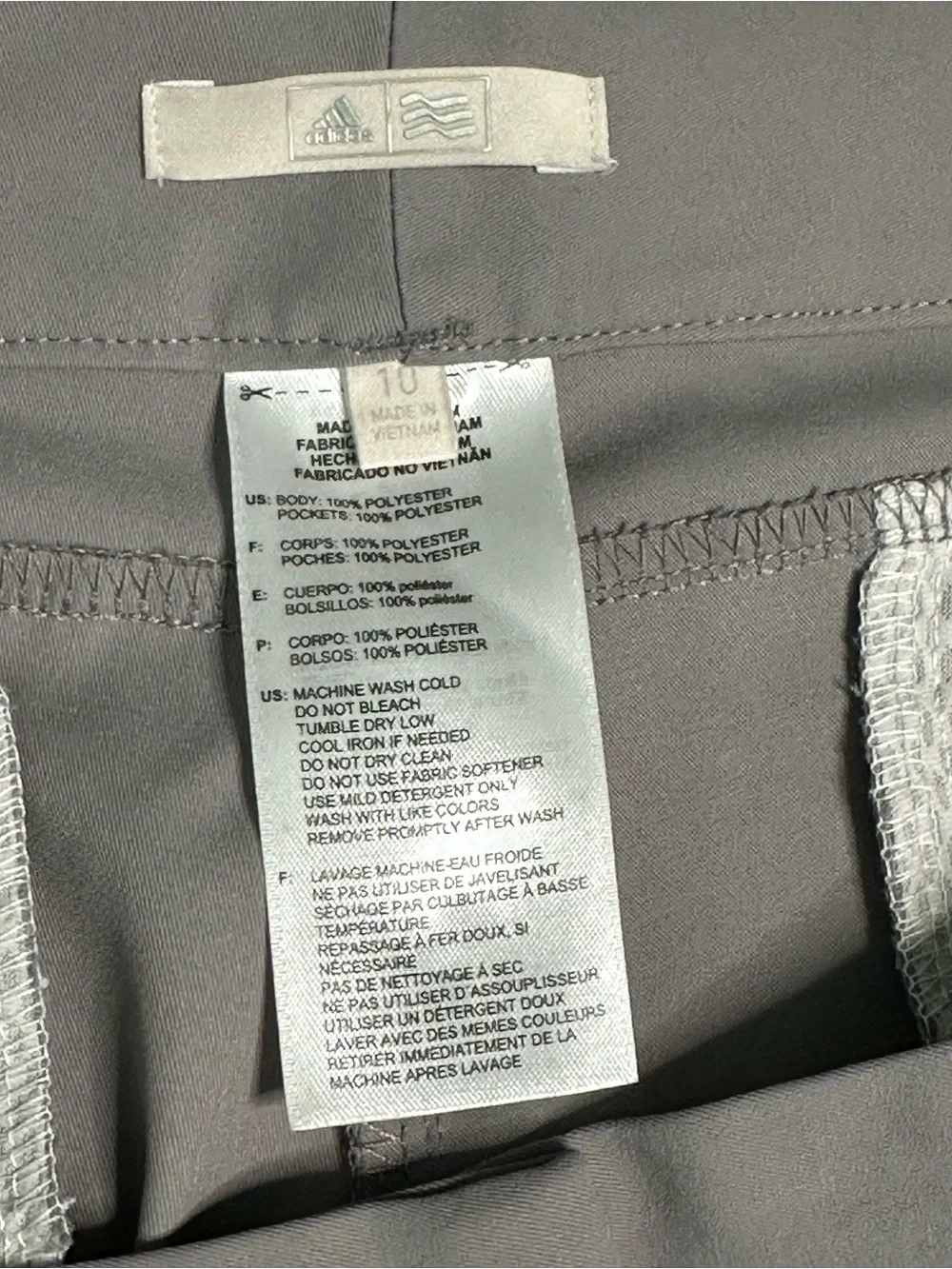 Adidas Mid Rise Bermuda Stretch Golf Shorts Gray Size 10